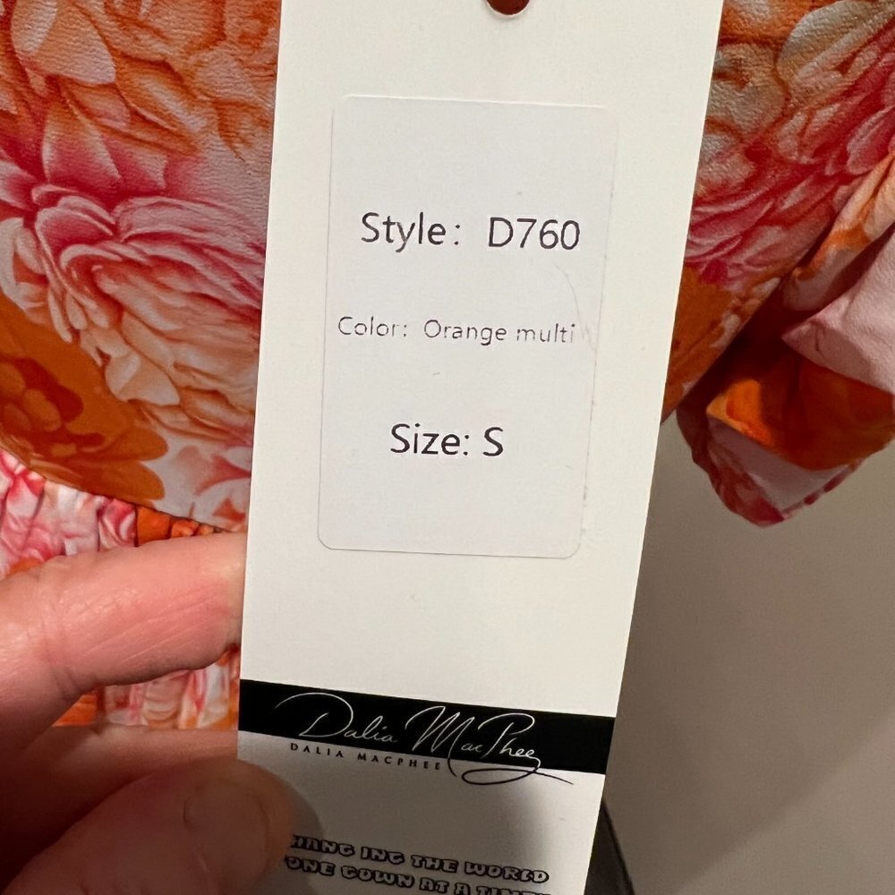 NWT Dalia Mac Phee Cold shoulder floral pleated skirt maxi dress, Size Small - Picture 13 of 14
